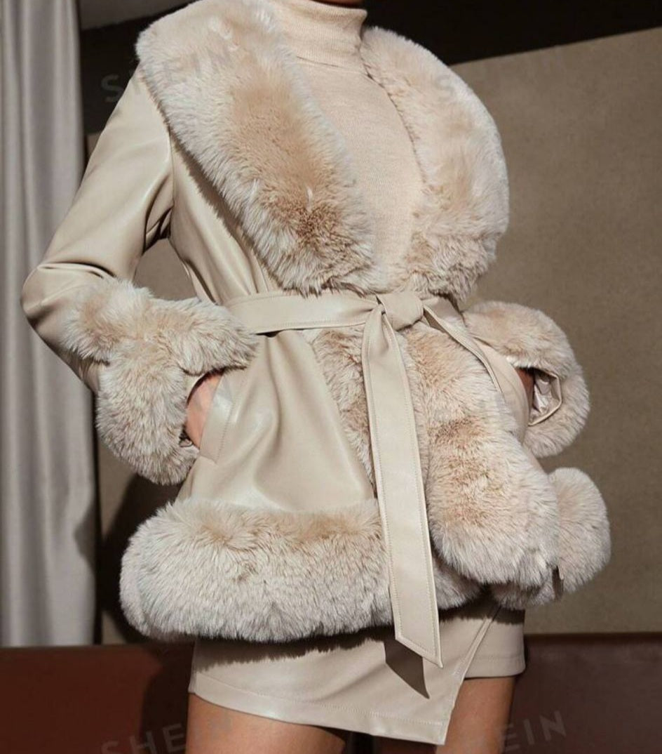 Faux Leathet Fur Coat