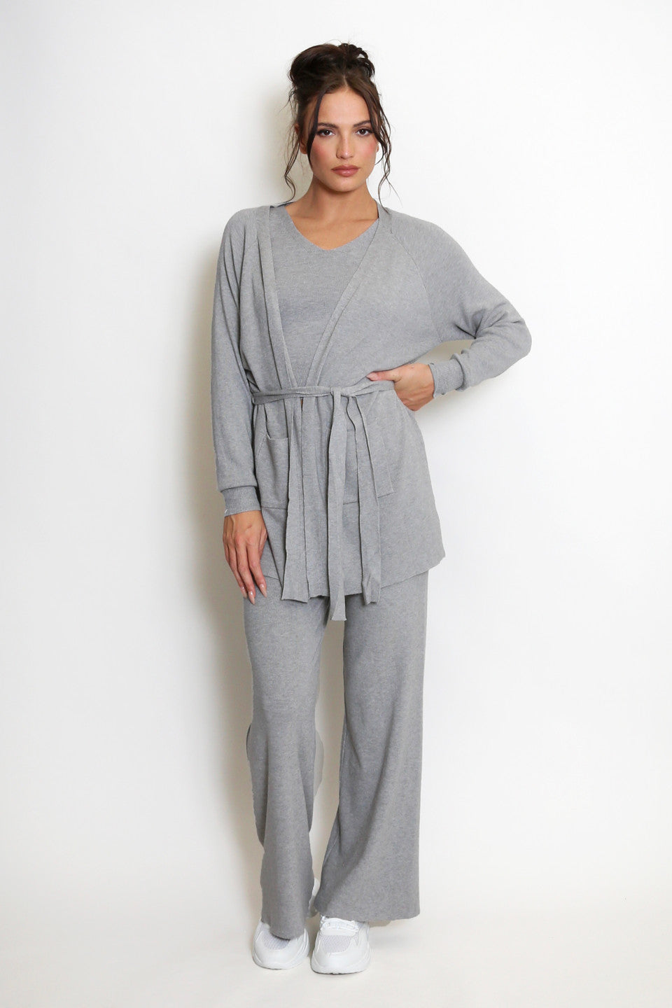 Fine Knit Three Piece Trouser Set