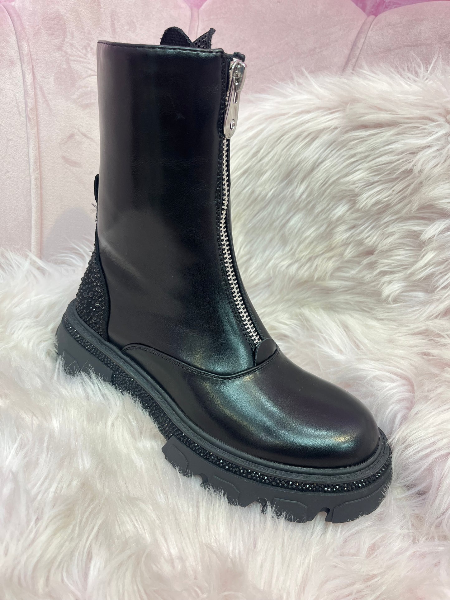 Zip Diamanté boot