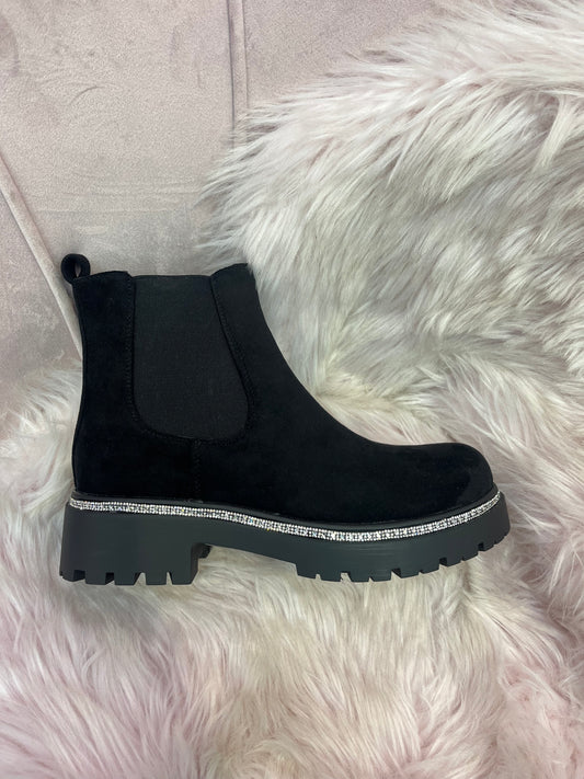 Suede Crystal Boot