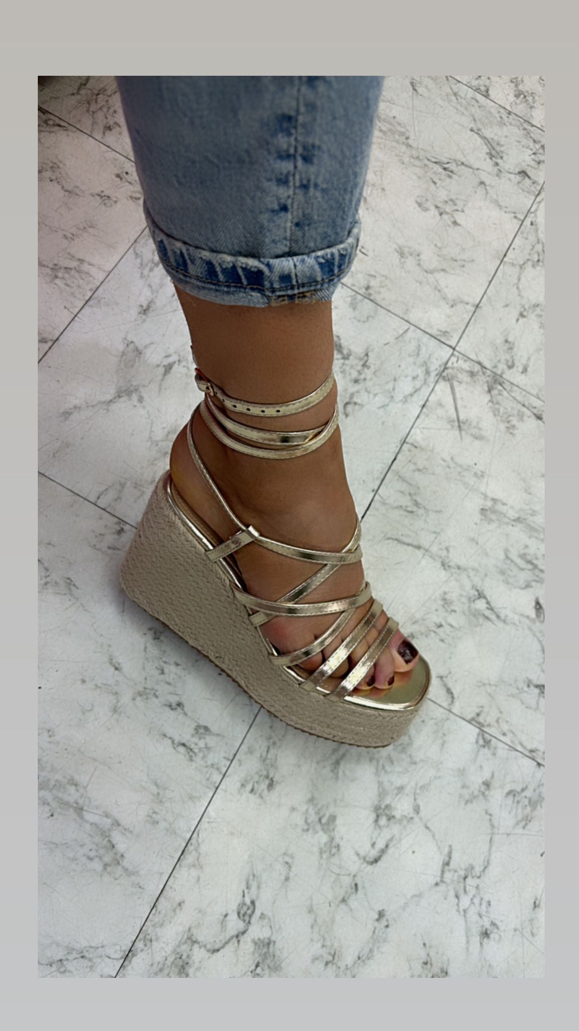 High Heel Strap Wedge