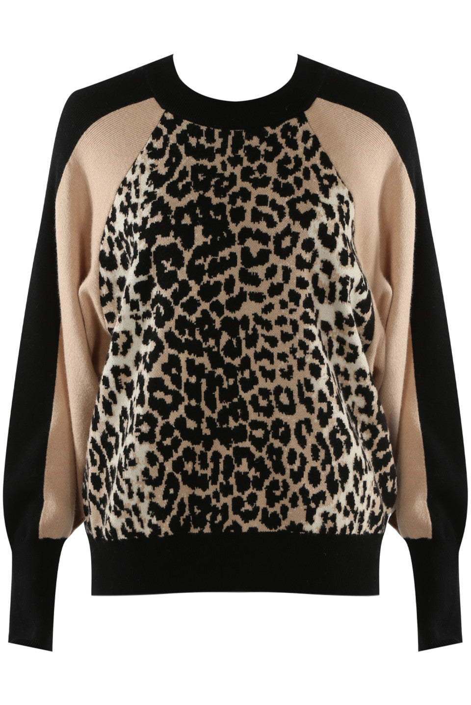 Leopard Print Raglan Sleeve Jumper