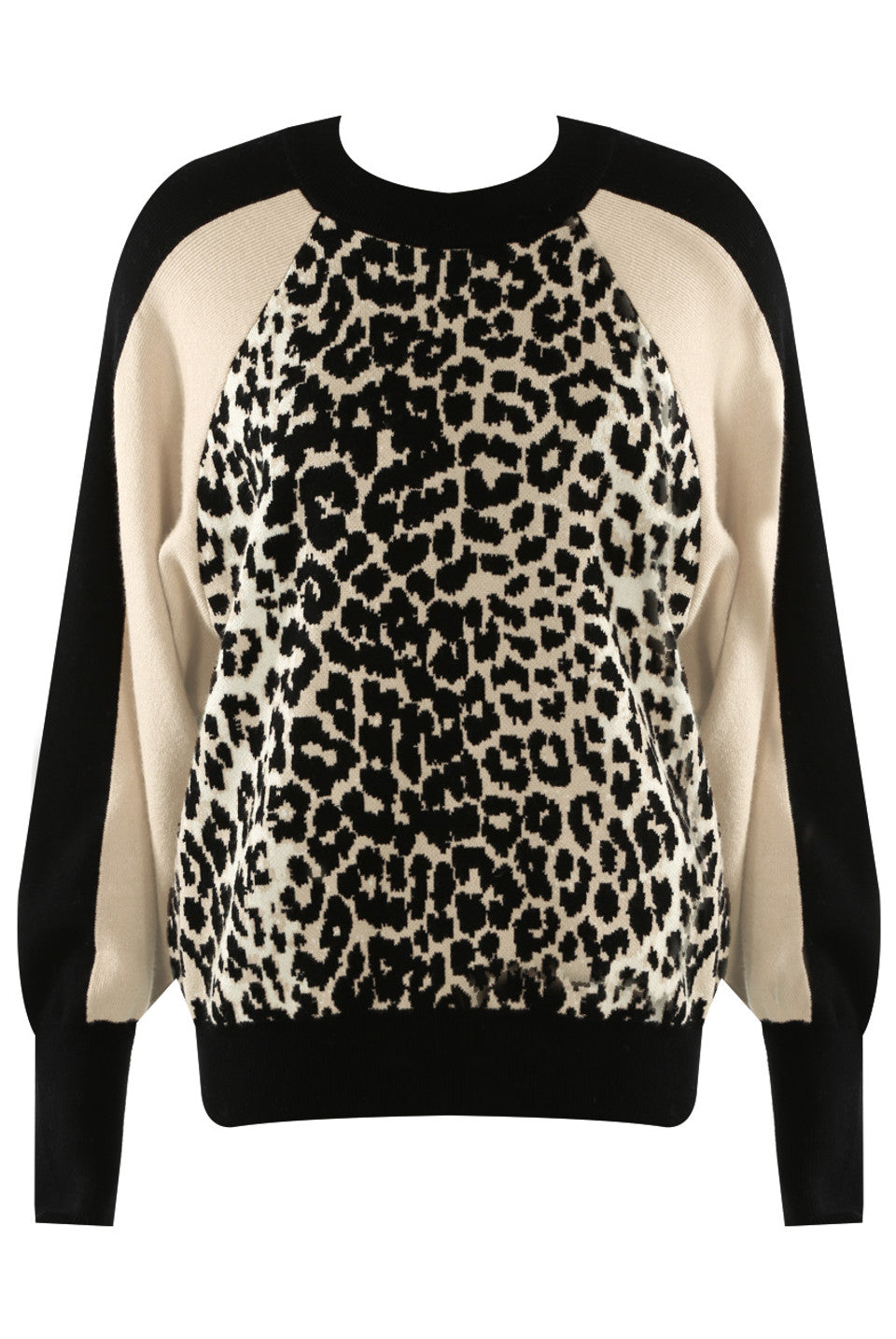 Leopard Print Raglan Sleeve Jumper