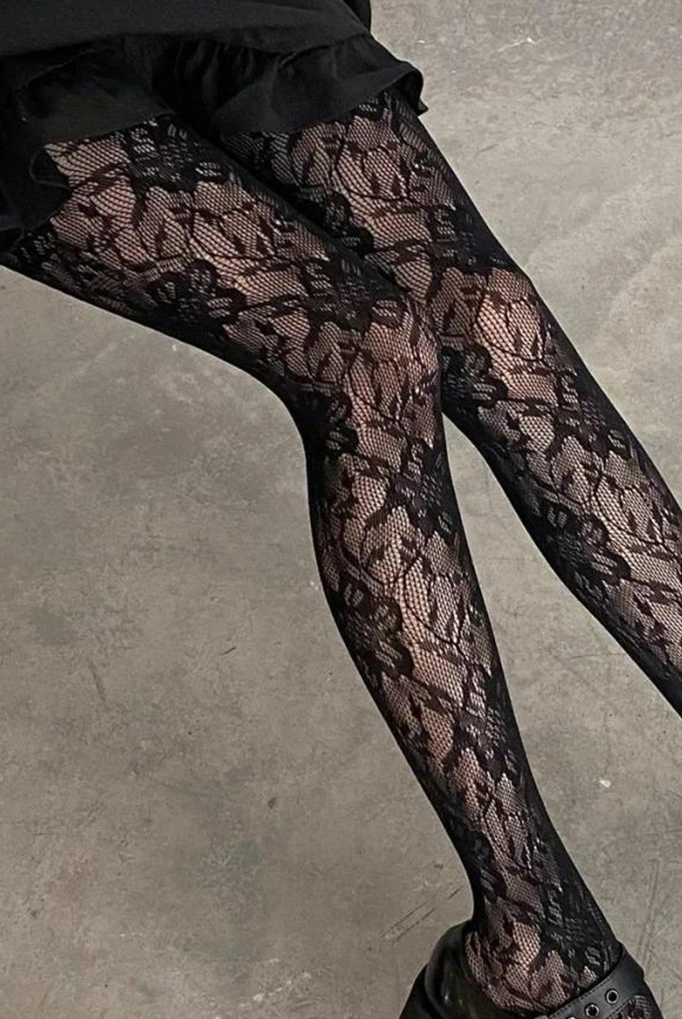 Floral Fish Net Tights