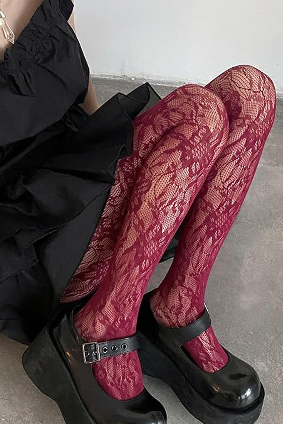 Floral Fish Net Tights